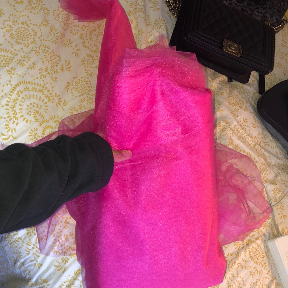 Probably about 4 yards or something of tulle...